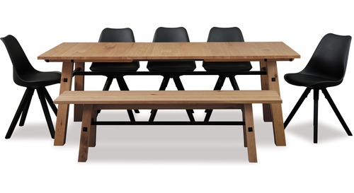Stockholm 7 Pce 1600 Extension Dining Suite Bench 5 X Dima Chairs Stockholm 7 Pce 1600 Extension Dining, Dining Table And Bench Seat Nz